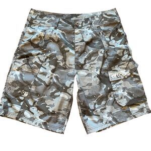 Aftco Mens Tactical Fishing Shorts Men's 32 Camo Ripstop Cargo Stretch
